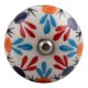 Red Blue Clover Ceramic Wine Stopper (Pack Of One Piece)